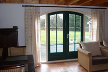 Patio doors let in lots of light